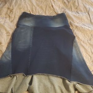 Hi low Jean skirt